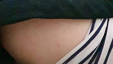 Stepson&rsquo;s hand slips into stepmom&rsquo;s panties making her squirt