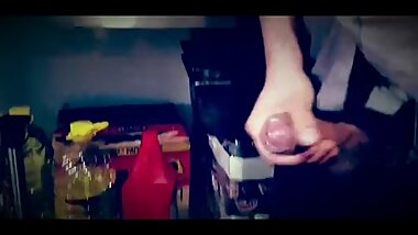 Step mom helps step son cum in the kitchen on customer food