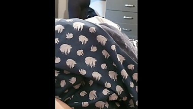Step mom doesn't wear panties under leggings get fucked by step son in his room