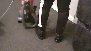 Step mom vacuum step son room before going to sleep