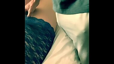 Stepson sees mom in lingerie then fucks her