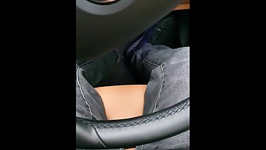 Step mom make step son cum in 30 seconds in the car in front of hotel