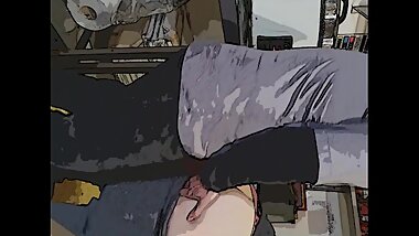 Step mom fucking step son in the kitchen after seeing his big dick