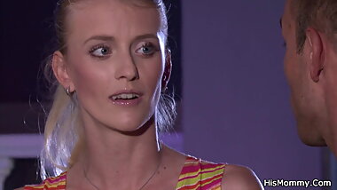 Lesbian mom seduces her son's gf to dirty sex