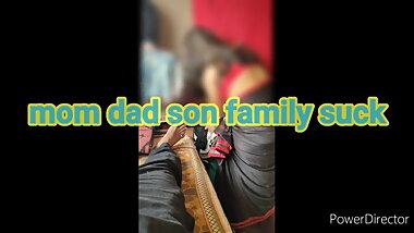 Indian housewife sucks dad's and son&rsquo;s dicks and swallows cum