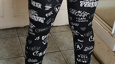 Step mom in leggings wild fuck with step son in supermarket