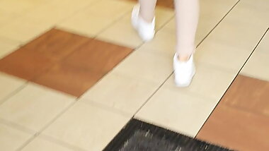 Step mom helps step son jerk off in supermarket