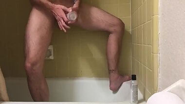 Stepson uses flesh light in The shower next to mom