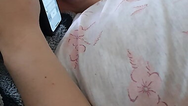 Step son cum on step mom tits after quick fuck