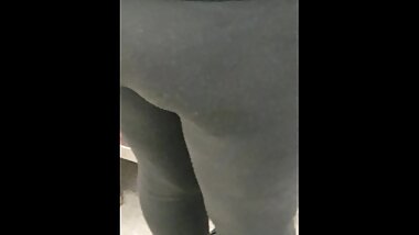 Step mom wears normal panties under leggings get fucked by step son