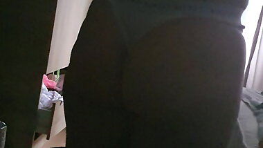 Stepmom pulled off panties in front of stepson