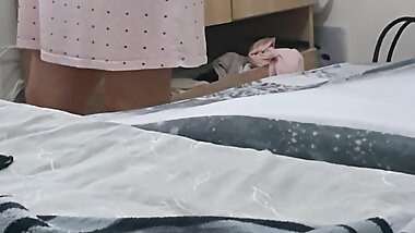 Stepmom doesn't wear panties under skirt and has sex with son