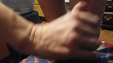 Redhead stepmom tugs sons tiny dick