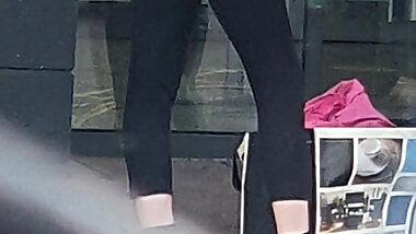 Step mom in leggings take off panties and fuck step son