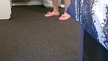 Stepson Jerking off to Stepmom and she Wakes Up for fuck