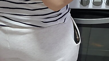 Step mom caught fucking step not son in the kitchen