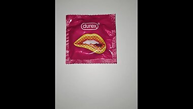 Step mom teaches step son how to open an Durex condom before fuck and sucking dick