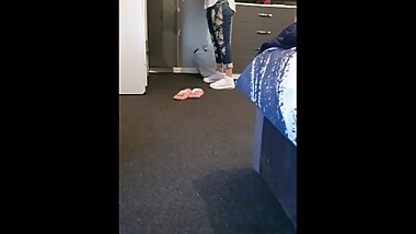 Step mom let step son fuck and cum on her Jeans