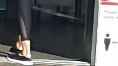 Step mom in leggings stuck into step son dick and fuck