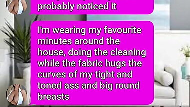 Sexy MILF and son fuck on their sofa sexting roleplay