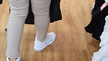 Step mom fucked from behind through leggings by step son