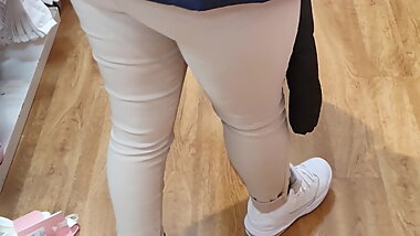 Step mom bends over in supermarket and fuck step son