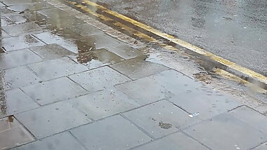 Busty stepmom has sex in the rain with stepson without condom