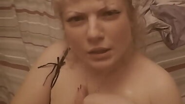 Hot chubby blonde mom titfucks son (with voice-over)