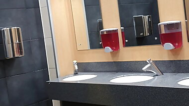 Step son stalk step mom in the bathroom and fuck