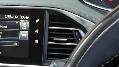 Step mom fucked through panties by step son in the car