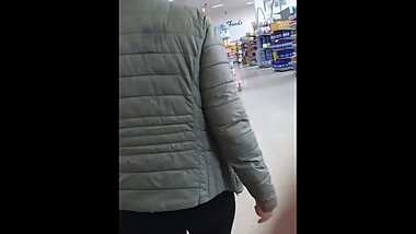 Step mom pull of leggings and fuck step son in supermarket