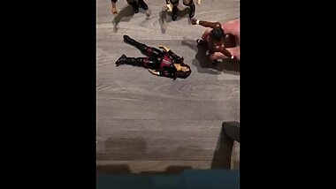 HORNY BBW MOM PLAYS WITH SON WRESTLING TOYS