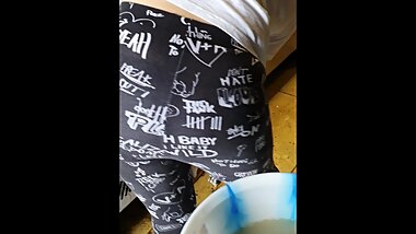 Step mom in leggings stuck under sink fucked by step son