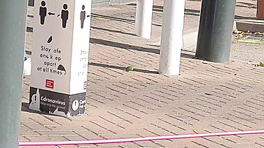 Step mom outdoor fucking step son in the car park