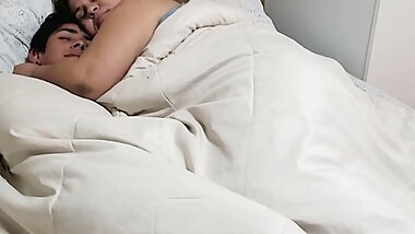 Stepson visits stepmom's bed while she resting