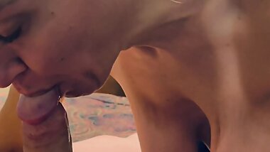 Sucking off our friend while hubby records. I get every last drop of him too!!