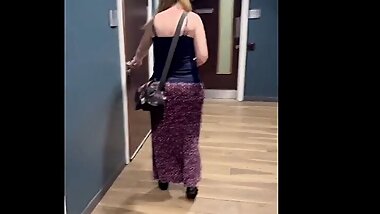 Horny mom drags step son to toilets and makes him cum over her face in Harry Potter studios