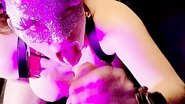 Be a real sub sucking dick dressed like a slut in a swinger nightclub