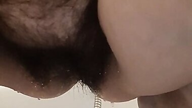 Mommy pee in shower hairy pussy