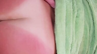 Hot neighbor fucked in a bathrobe right after a bath