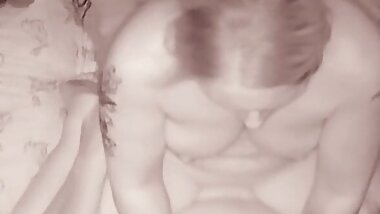 Horny step mom sneaks into step son room during the night and rides him