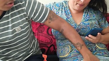 My stepmother lends me money in exchange for me eating her pussy