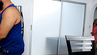 My stepson gives me a great fuck in the kitchen