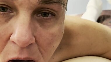 Mature Cougar Devouring His Meat And Thanking Him For Filling Her Mouth With Cum!