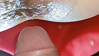 No sperm &ndash; He fills my ass with his hot piss, close-up 4K