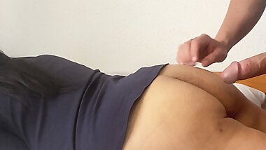 The cleaning woman took a break on my sofa and turned me on!