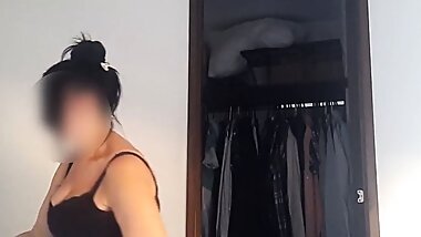 Maid has huge natural breasts and lets her boss squeeze them as she loves it