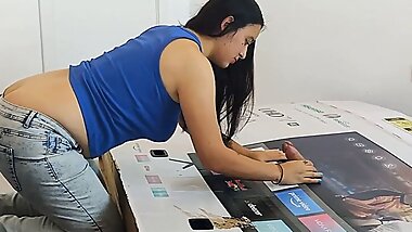 Fucking my friend's mother through a hole in a box, she thought I was her husband