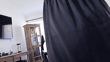 PervMom - Big Assed Latina Milf Caught Stepson Staring At Her Booty While She Cleans The House
