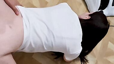 Stepfather accidentally saw his stepson fucking his wife, he didn't stop them